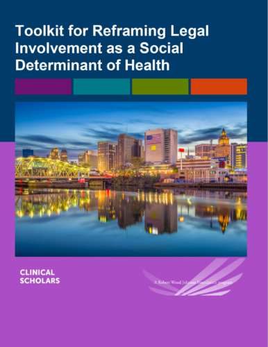 Toolkit for Reframing Legal Involvement as a Social Determinant of Health cover with Newark, New Jersey skyline lit up
